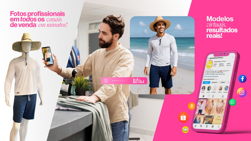 Com o FotoModel, sua oferta ganha mais impacto visual, aumentando a percepção de valor no mercado.